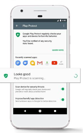 User-initiated scan in Google play protect